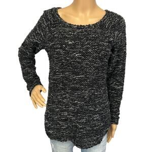 2/$30 Jessica Simpson Wool Blend Kitten Sweater Black Gray Metallic Size XS